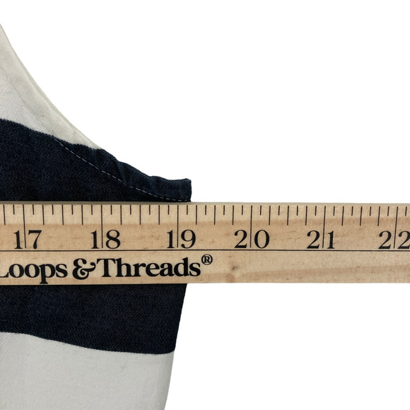 Gap Sheath Dress Women Size 14 White Gray Striped Sleeveless Round Neck Back Zip - Picture 14 of 16